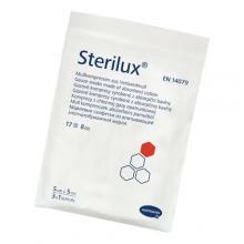 Zdjęcie produktu - STERILUX Kompresy gazowe jałowe 17-nitkowe 8-warstwowe 5cm x 5cm, 3 szt.