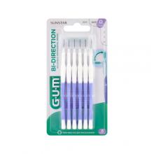 Zdjęcie produktu - Sunstar GUM Bi-Direction Szczoteczki międzyzębowe 0,6mm (wrzosowe 2014), 6 szt.