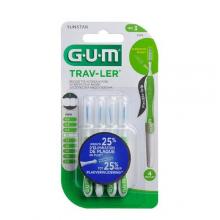 Sunstar GUM Trav-Ler Szczoteczki międzyzębowe 1,1mm (zielone 1414), 4 szt.