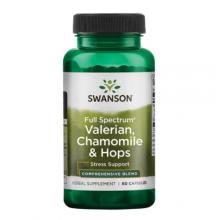 Zdjęcie produktu - SWANSON FS Waleriana Rumianek i Chmiel - 60 kapsułek 