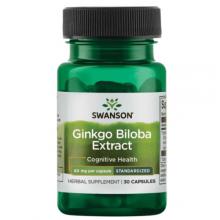 Zdjęcie produktu - SWANSON Ginkgo Biloba ekstrakt 60mg - 30 kapsułek 