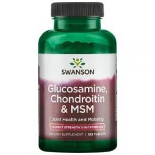 Zdjęcie produktu - Swanson Glukozamina Chondroityna MSM, 120 tabl.