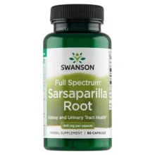 Zdjęcie produktu - SWANSON Sarsaparilla root Korzeń kolcorośli 450mg, 60 kapsułek