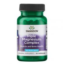 Zdjęcie produktu - Swanson Triple Magnesium complex Kompleks trzech form magnezu 400 mg, 30 kaps.