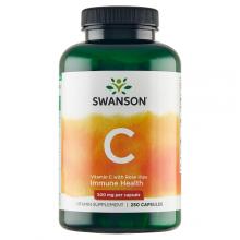 Zdjęcie produktu - SWANSON Witamina C 500mg z dziką r&oacute;żą - 250 kapsułek 