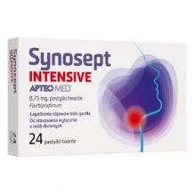 Zdjęcie produktu - Apteo Med Synosept Intensive, 24 pastylki - lek na b&oacute;l gardła