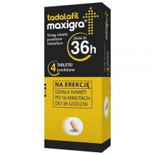 Zdjęcie produktu - Tadalafil Maxigra 10mg, 4 tabletki powlekane USZKODZONE TEKTUROWE OPAKOWANIE