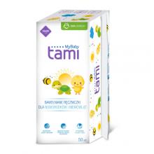 Zdjęcie produktu - TAMI MyBaby Bawełniane ręczniki dla noworodk&oacute;w i niemowląt, 50 szt.