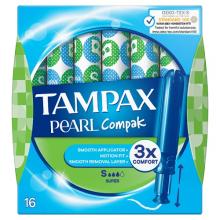 Zdjęcie produktu - TAMPAX Pearl Compak Super Tampony z aplikatorem, 16 sztuk