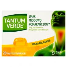 Zdjęcie produktu - TANTUM Verde 3mg Miodowo-pomarańczowe, 20 pastylek do ssania