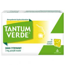 TANTUM  VERDE o smaku cytrynowym - 30 pastylek 