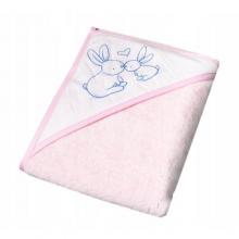 Zdjęcie produktu - TEGA BABY Okrycie kąpielowe KR&Oacute;LICZKI 80x80cm jasnor&oacute;żowe, 1szt. 