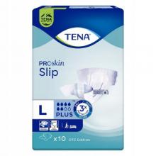 Zdjęcie produktu - TENA Slip ProSkin Plus L, 10 szt.  - pieluchomajtki KR&Oacute;TKA DATA 25.10.2026