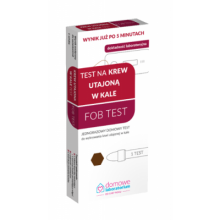Zdjęcie produktu - Test FOB do wykrywania krwi utajonej w kale - 1 sztuka 17.49 USZKODZONY KARTON