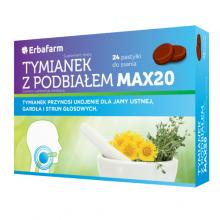 Zdjęcie produktu - Tymianek z Podbiałem Max20, 24 pastylki do ssania bez cukru