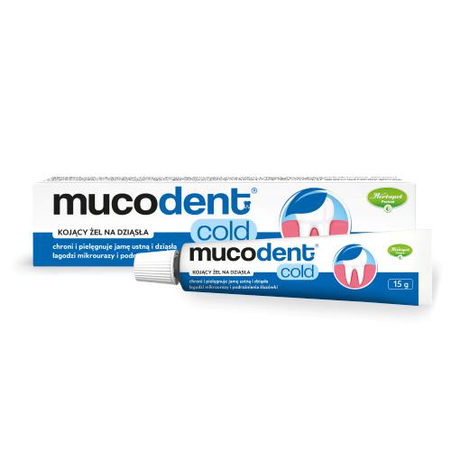 Miniaturka artykułu - Mucodent Cold Kojący żel na dziąsła, 15 g - przy aftach, przyśpieszający gojenie 