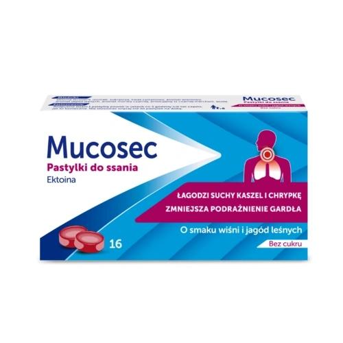 Miniaturka artykułu - Mucosec Pastylki do ssania o smaku wiśni i jag&oacute;d leśnych, 16 szt.