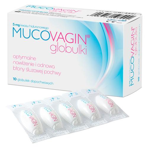 Miniaturka artykułu - MUCOVAGIN - Nawilżające globulki dopochwowe, 10 sztuk 