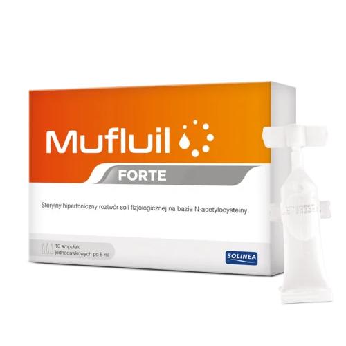 Miniaturka artykułu - Mufluil Forte, 10 amp. x 5 ml - do wspomagania odkrztuszania