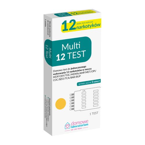 Miniaturka artykułu - Muliti 12 Test do jednoczesnego wykrywania 12 narkotyk&oacute;w w moczu, 1 szt.