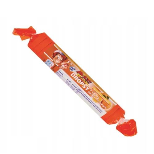 Miniaturka artykułu - MULTI FAN Dropsy bez cukru + 10 witamin, smak pomarańczowy, 39g