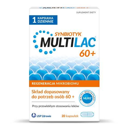 Miniaturka artykułu - Multilac 60+, 20 kaps. - synbiotyk dla seniora
