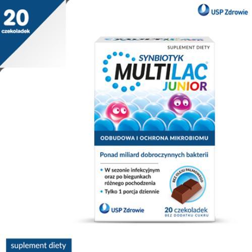 Miniaturka artykułu - Multilac Junior, 20 czekoladek bez cukru KRÓTKA DATA 08.09.2025