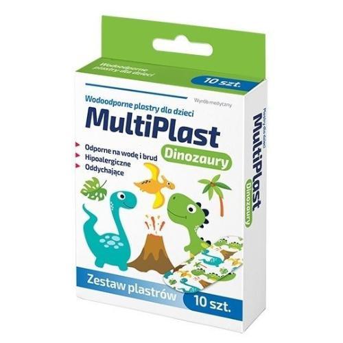 Miniaturka artykułu - MultiPlast Dinozaury Zestaw plastrów wodoodpornych - 10 szt. USZKODZONE TETUROWE OPAKOWANIE