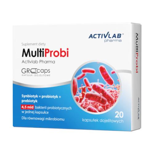 Miniaturka artykułu - Activlab MultiProbi synbiotyk, 20 kaps. dojelitowych