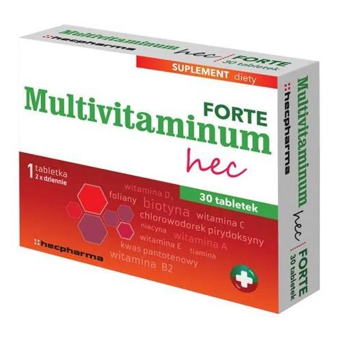 Miniaturka artykułu - MULTIVITAMINUM Hec Forte - 30 tabletek (11739) KR&Oacute;TKA DATA 30.09.2026