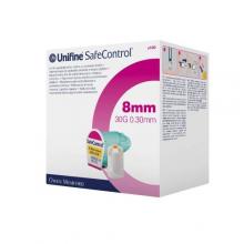 Zdjęcie produktu - Unifine SafeControl 8 mm 30G 0.30 mm Bezpieczna igła do wstrzykiwacza z podw&oacute;jną ochroną, 100 szt.