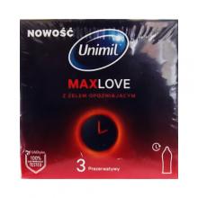 Zdjęcie produktu - UNIMIL MaxLove Prezerwatywy z żelem op&oacute;źniającym, 3 szt.