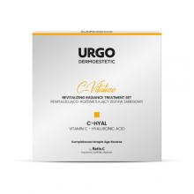 URGO DERMOESTETIC C-Vitalize Rewitalizująco-rozświetlający Zestaw Zabiegowy C-HYAL: Korundowy peeling aktywujący 50ml + Ampułka z serum 4x1ml + Maska do twarzy, szyi i dekoltu 4x2,5ml