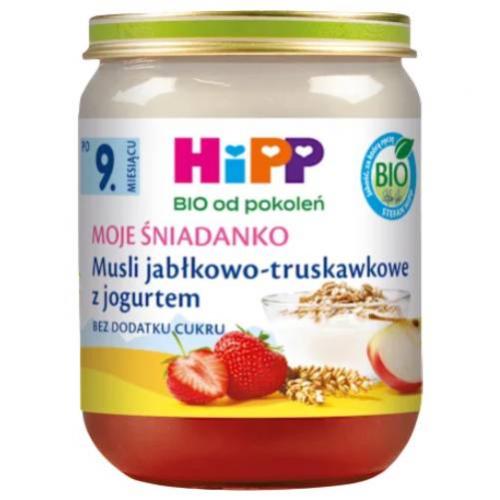 Miniaturka artykułu - HiPP Musli jabłkowo-truskawkowe z jogurtem BIO, 160 g 