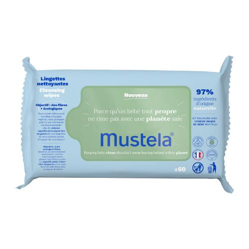 Miniaturka artykułu - MUSTELA Chusteczki oczyszczające z organicznym awokado 60szt.