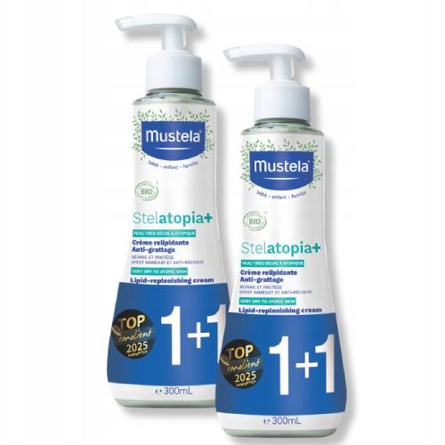 Miniaturka artykułu - Mustela Stelatopia+ Krem do ciała uzupełniający lipidy dla dzieci, 2x 300 ml
