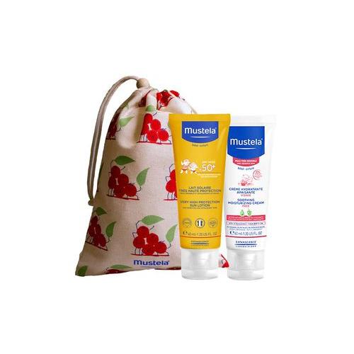 Miniaturka artykułu - MUSTELA Zestaw Maluszek w podr&oacute;ży sk&oacute;ra bardzo wrażliwa mleczko przeciwsłoneczne SPF 50+,40ml + łagodzący krem do twarzy, 40ml