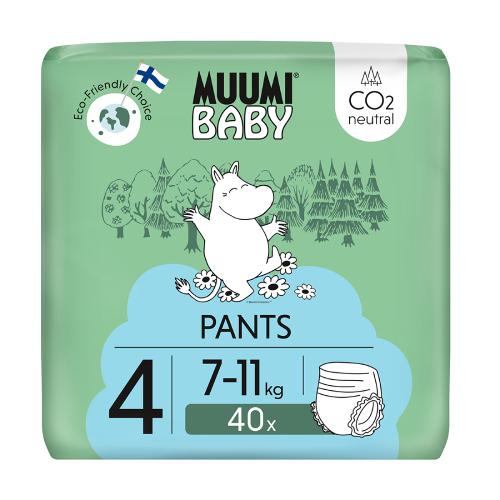 Miniaturka artykułu - Muumi Baby Pants Pieluchomajtki 4 (7-11 kg), 40 szt.