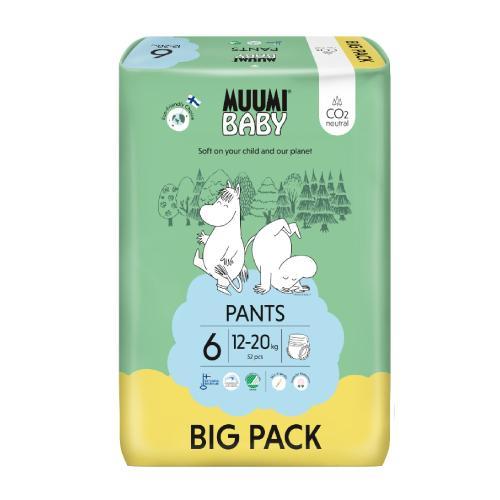 Miniaturka artykułu - MUUMI Baby pieluchomajtki Pants rozmiar 6 (12-20kg), 52szt. BIG PACK USZKODZONE OPAKOWANIE