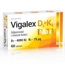 Zdjęcie produktu - VIGALEX D3+K2 MAX, 60 tabletek BRAK TEKTUROWEGO OPAKOWANIA