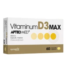 Zdjęcie produktu - Vitaminum D3 MAX Apteo to lek z witaminą D3 4000 j.m., 60 kapsułek miękkich