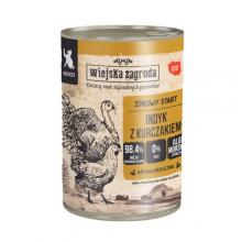 Zdjęcie produktu - Wiejska Zagroda Karma mokra dla kota Indyk z kurczakiem (kociak), 400 g