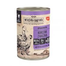 Zdjęcie produktu - Wiejska Zagroda Karma mokra dla kota Kurczak z kaczką (dorosły), 400 g