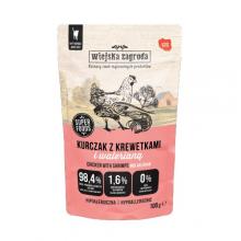 Zdjęcie produktu - Wiejska Zagroda Karma mokra dla kota Kurczak z krewetkami i walerianą (dorosły), 100 g