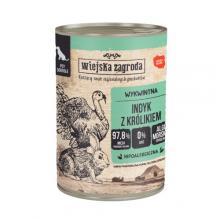 Zdjęcie produktu - Wiejska Zagroda Karma mokra dla psa Indyk z kr&oacute;likiem (dorosły), 400 g