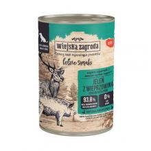 Zdjęcie produktu - Wiejska Zagroda Karma mokra dla psa Leśne smaki Jeleń z wieprzowiną (dorosły), 400 g