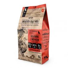 Zdjęcie produktu - Wiejska Zagroda Karma sucha dla psa Wołowina z indykiem (dorosły) chrupki L, 9 kg