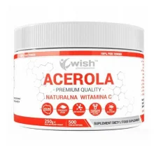 Zdjęcie produktu - WISH Pharmaceutical Acerola naturalna witamina C, 250 g KR&Oacute;TKA DATA 31.12.2026
