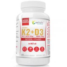 Zdjęcie produktu - Wish Pharmaceutical K2 MK7 200mcg + D3 4000IU, 120 kaps.