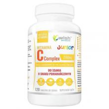 Zdjęcie produktu - Wish Pharmaceutical Witamina C Complex Junior tabletki do ssania o smaku pomarańczowym, 120 tabl.